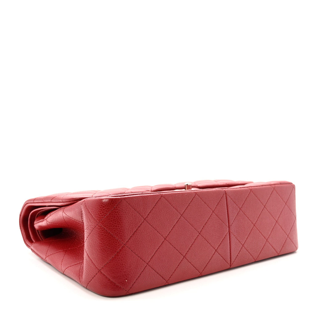 Caviar Quilted Jumbo Double Flap Red