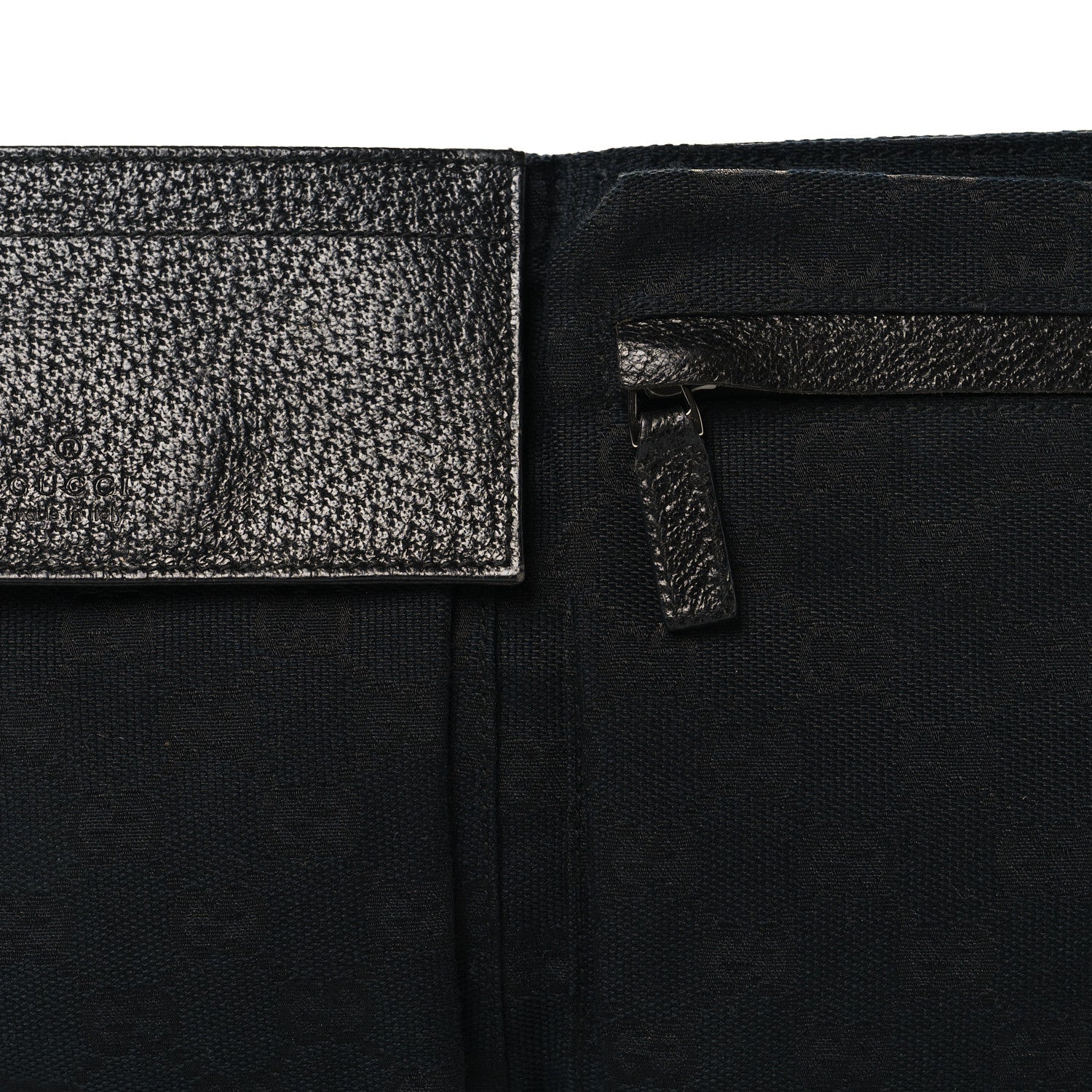 GG Monogram Double Pocket Belt Bag Black