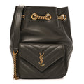 Lambskin Matelasse Monogram Joe Nano Bucket Bag Light Musk