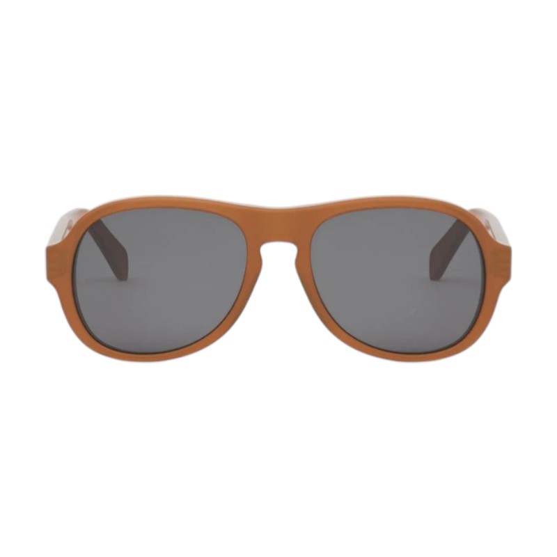 Celine Sunglasses Aviator Full Rim, Brown Frame and Grey Lens CL40298I45A