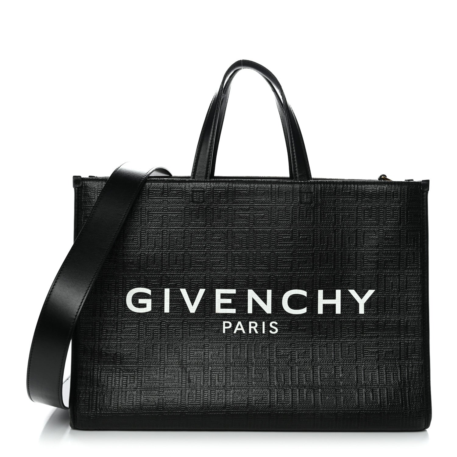 4G Coated Canvas Logo Medium G Tote Black