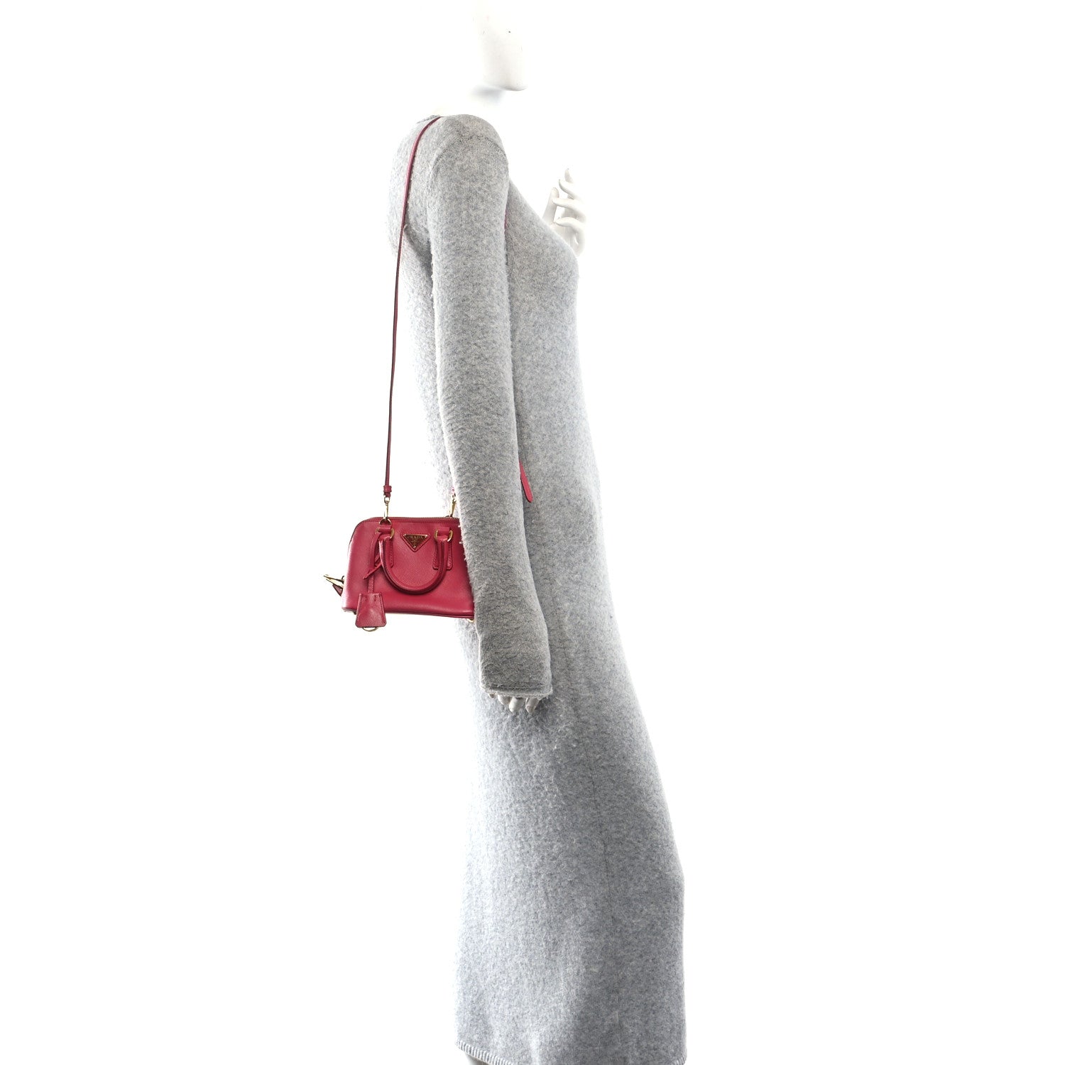 Saffiano Lux Mini Promenade Tote Fuxia