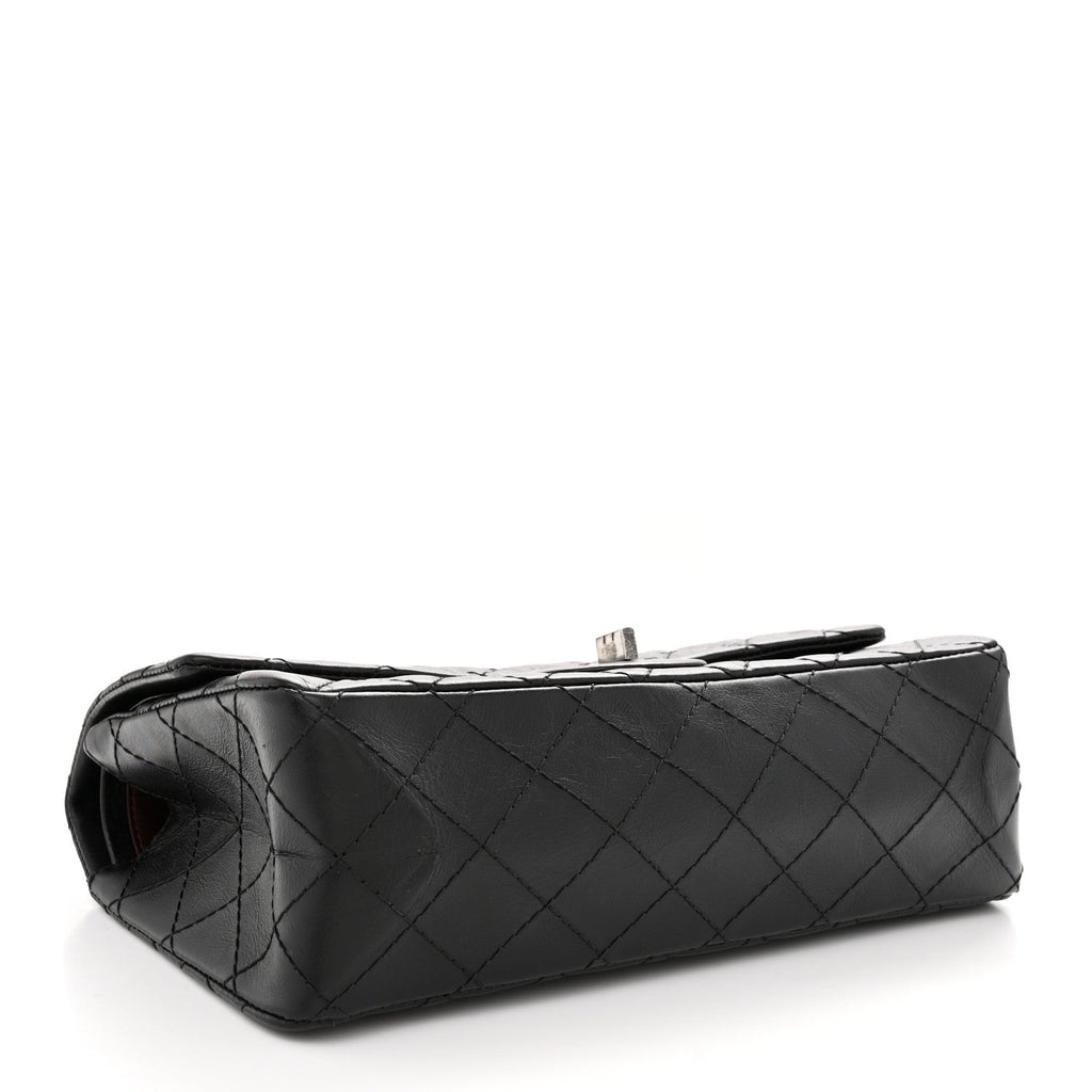 Aged Calfskin Quilted 2.55 Reissue 225 Flap Black