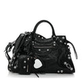 Agneau Arena Crystal Neo Cagole City Handbag Black