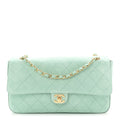 Suede Calfskin Small Souplissimo Maxi Flap Green