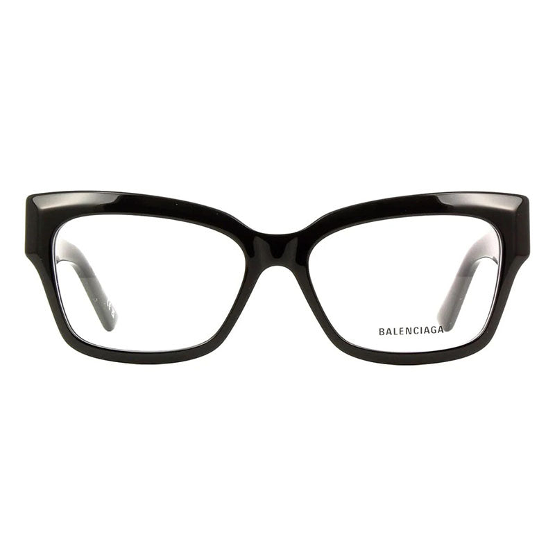 Balenciaga Eyeglasses Square Full Rim, Black Frame and Clear Demo Lenses Lens BB0274O001
