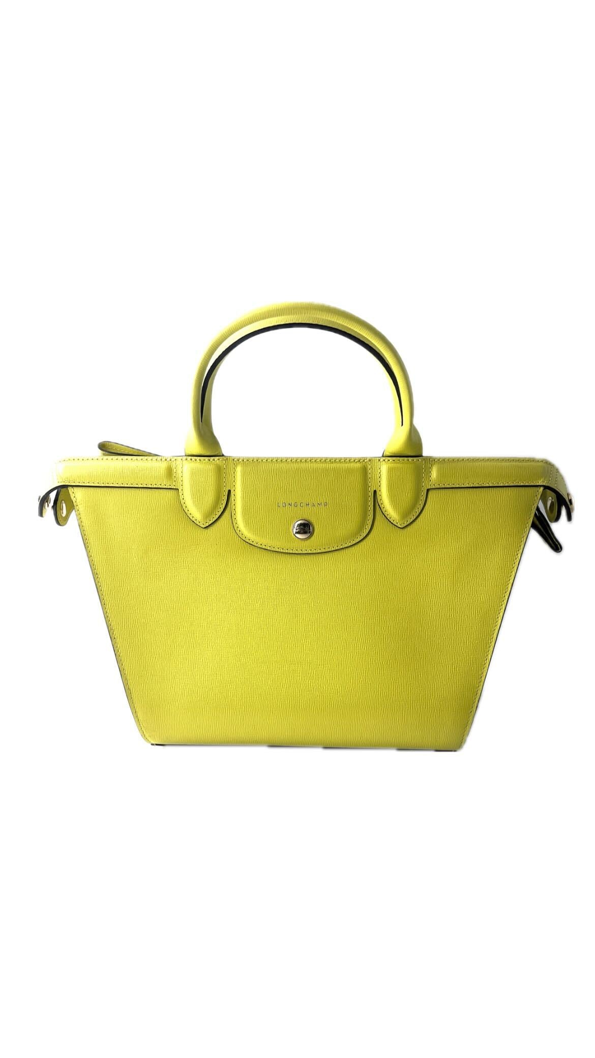 Longchamp Héritage Leather Yellow Leather Bag (Authentic  )