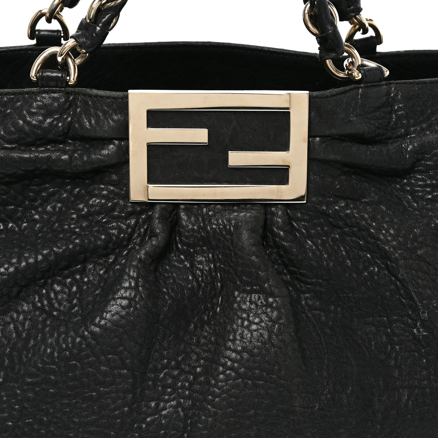 Crinkled Lambskin Mia Tote Black