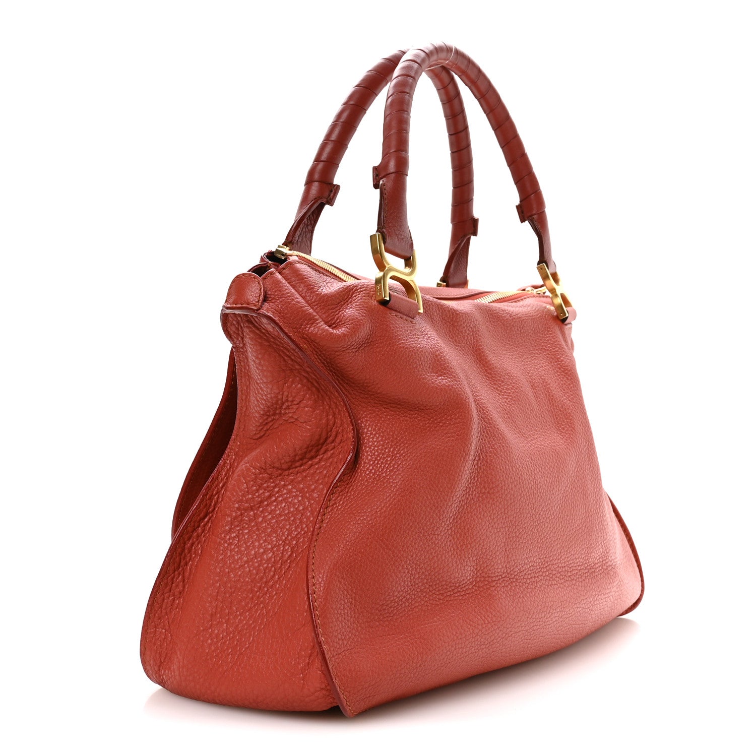 Calfskin Large Marcie Satchel Maple Leaf