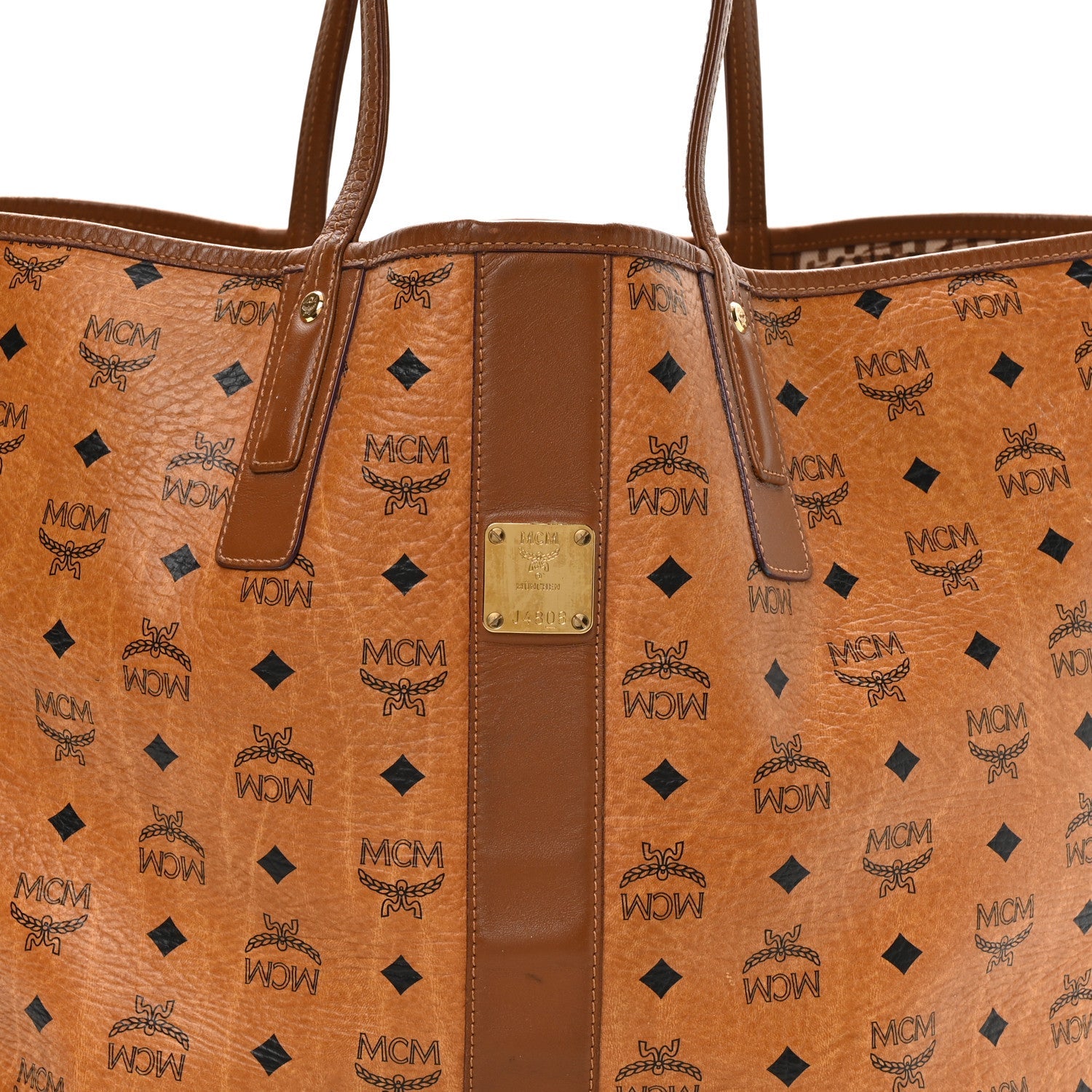 Visetos Large Liz Reversible Shopper Tote Cognac