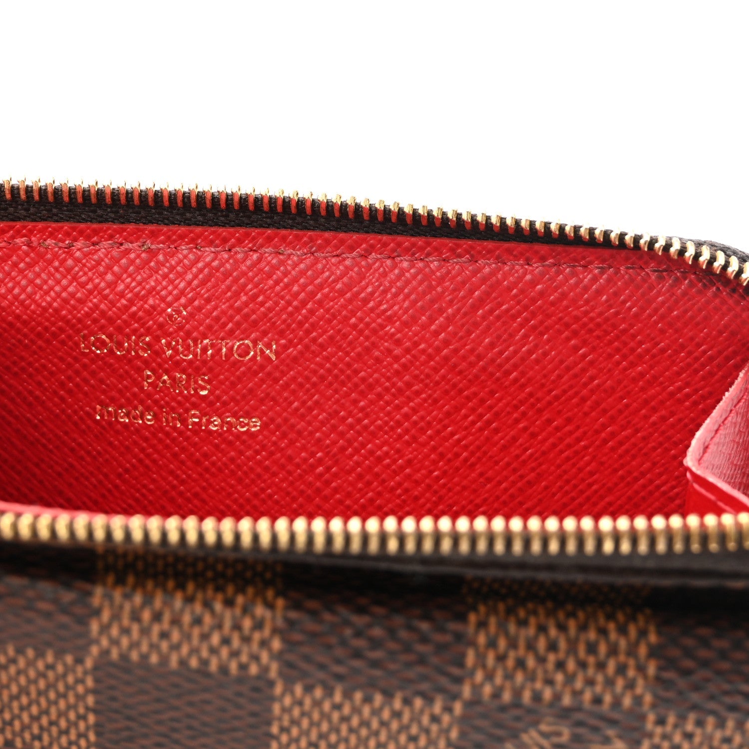 Damier Ebene Recto Verso Card Holder Red