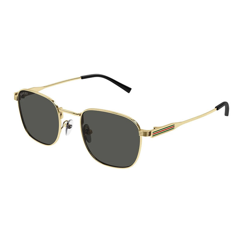 Gucci Sunglasses Square Full Rim, Gold Frame and Grey Lens GG1876S001