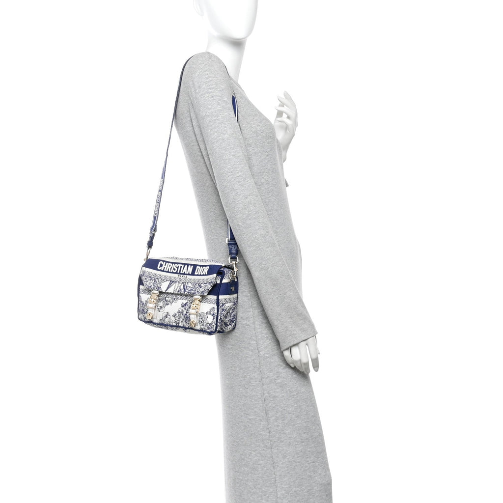 Canvas Embroidered Reve D'Infini Small Diorcamp Messenger  Blue