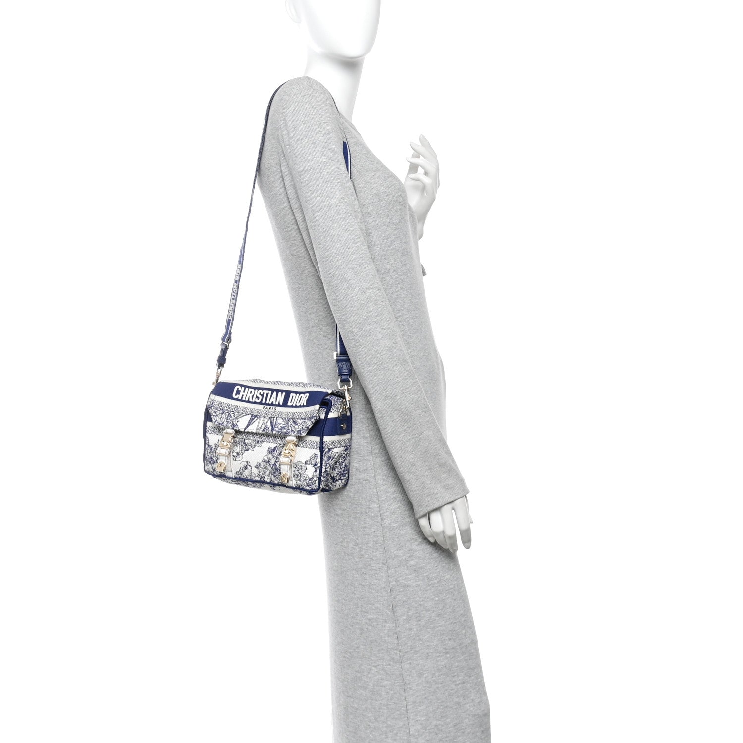 Canvas Embroidered Reve D'Infini Small Diorcamp Messenger  Blue