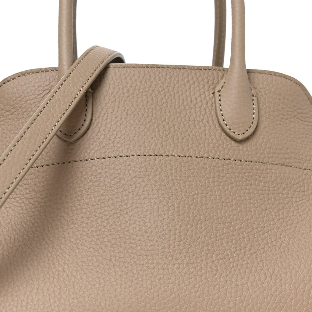 Grained Calfskin Soft Margaux 10 Bag Dark Taupe