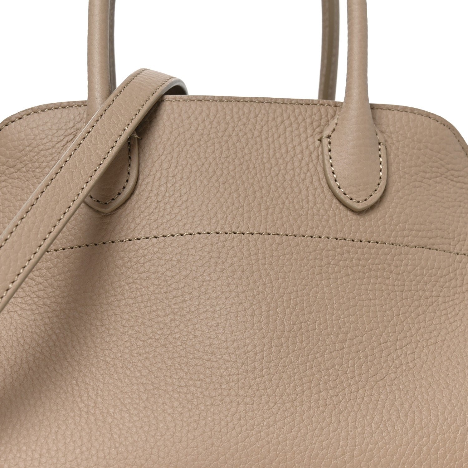 Grained Calfskin Soft Margaux 10 Bag Dark Taupe