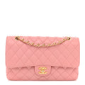 Caviar Quilted Medium Double Flap Pink