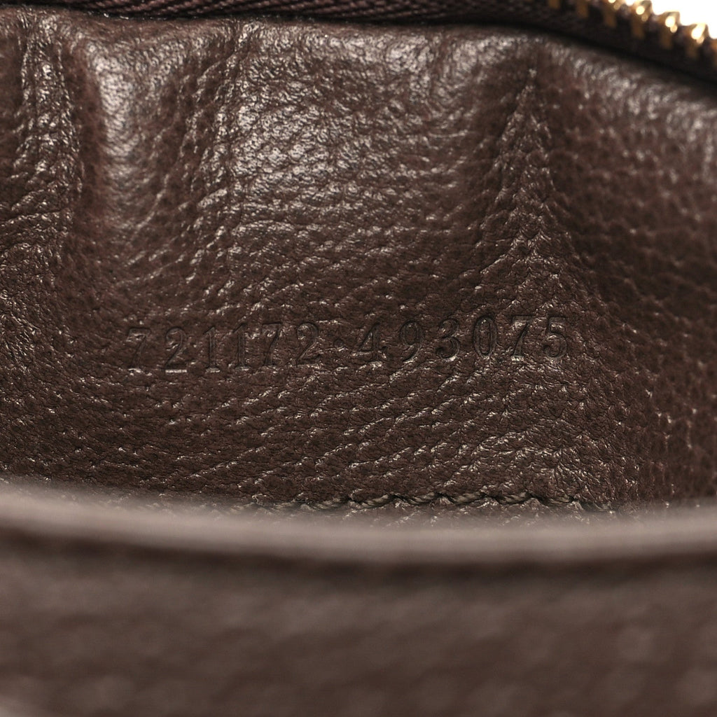 GG Supreme Monogram Textured Dollar Calfskin Web Medium Blondie Top Handle Shoulder Flap Bag Beige Ebony New Acero
