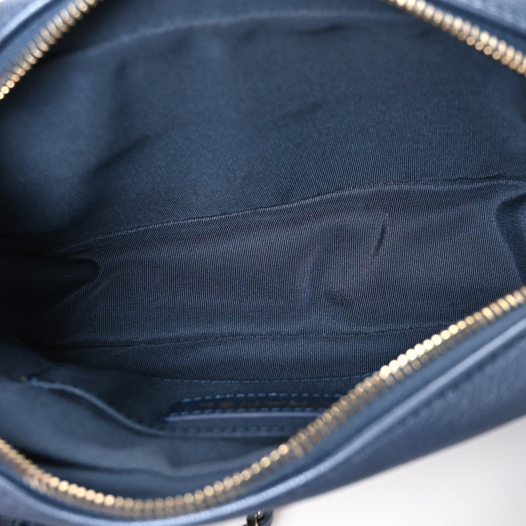 Metallic Goatskin Quilted Casual Trip Waist Bag Blue