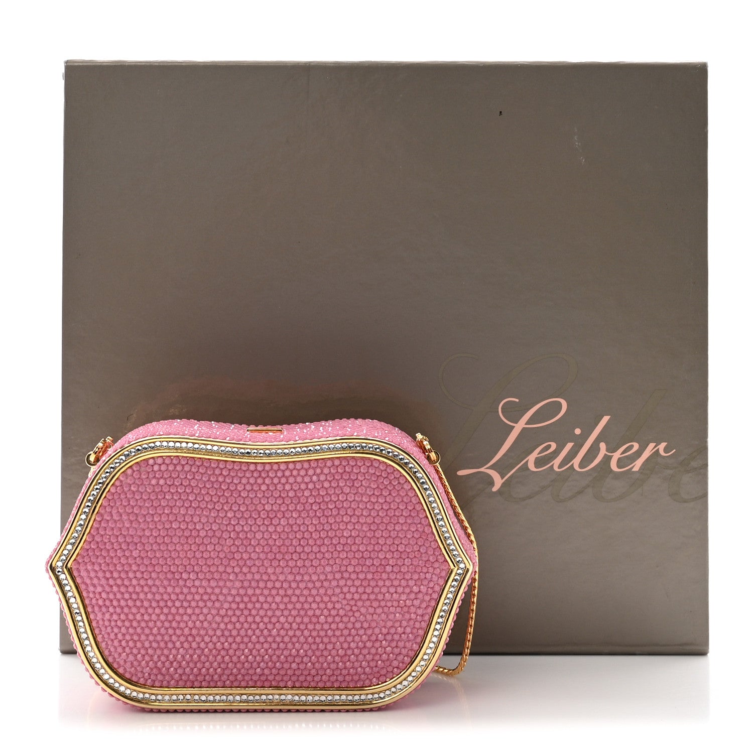 Swarovski Crystal Minaudière Clutch Pink