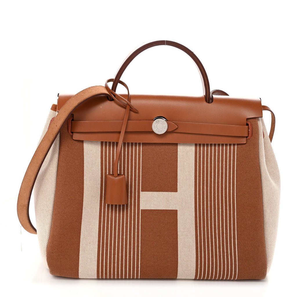 Vache Hunter Toile H Vibration Herbag Zip Retourne 31 PM Fauve Ecru Beige