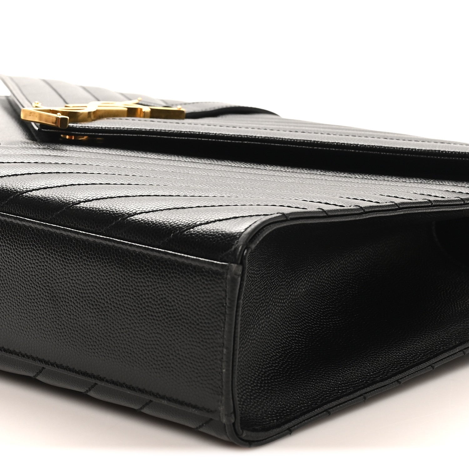 Grain De Poudre Matelasse Chevron Large Monogram Satchel Black