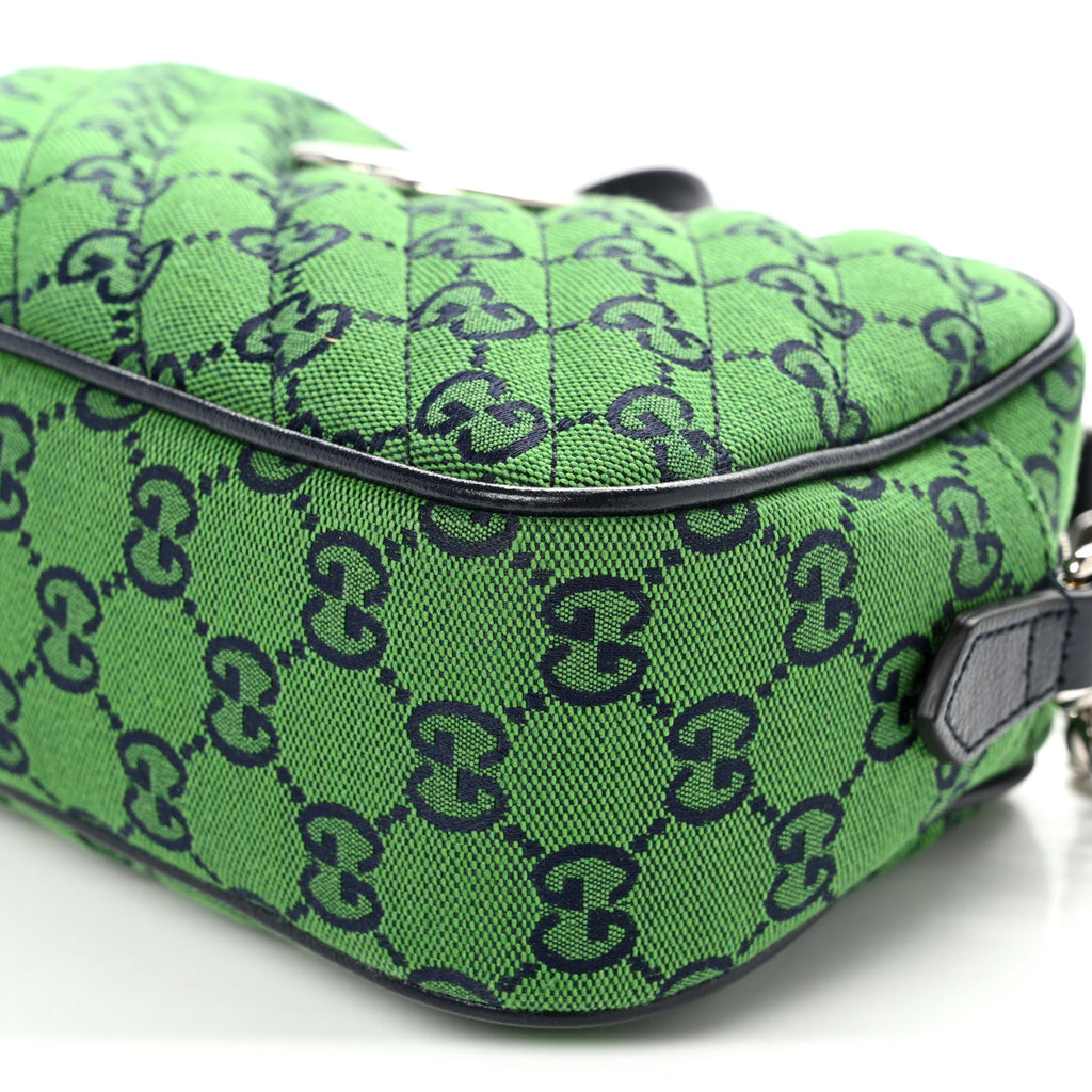 Monogram Multicolor Matelasse Diagonal Small GG Marmont Chain Shoulder Bag Green Blue