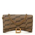 Coated Canvas BB Monogram Hourglass Chain Bag Beige Brown