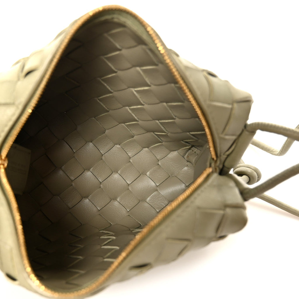 Nappa Intrecciato Mini Loop Camera Bag Travertine