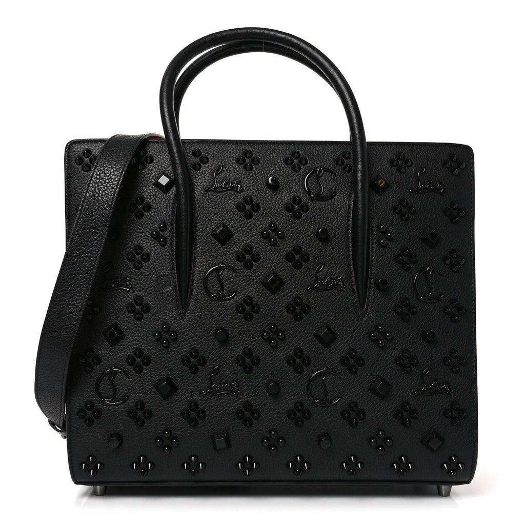 Calfskin Spikes Loubinthesky Medium Paloma Black