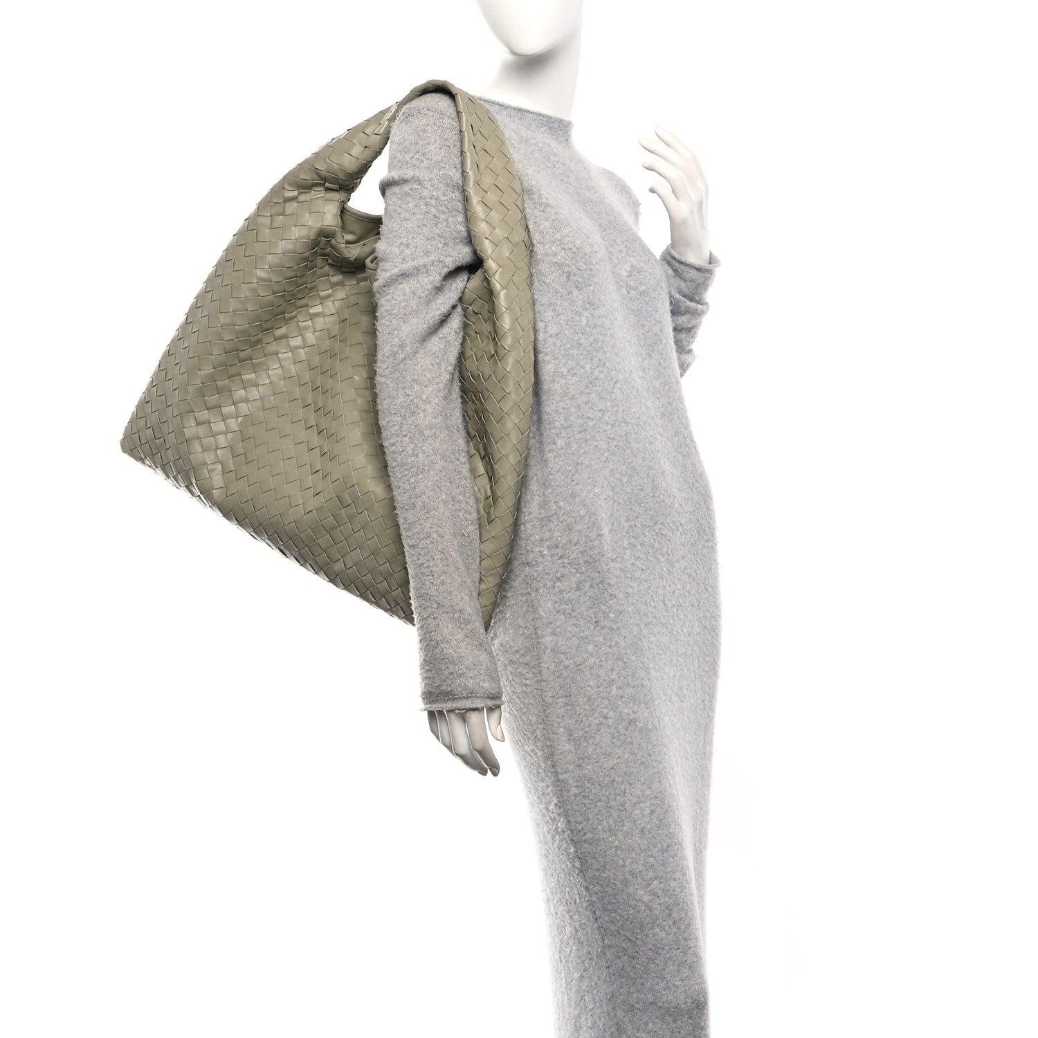 Calfskin Intrecciato Large Hop Travertine