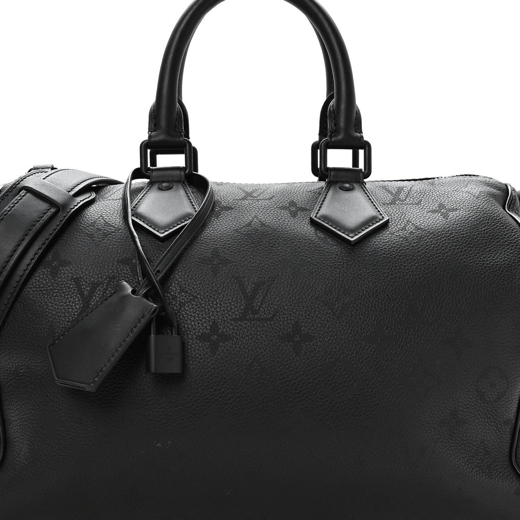 Calfskin Monogram Speedy P9 Bandouliere 30 Ultra Black