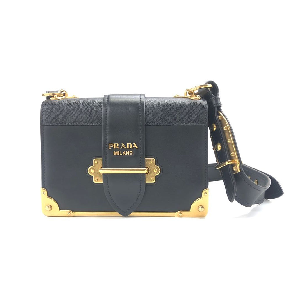 Prada Cahier Leather Shoulder Bag