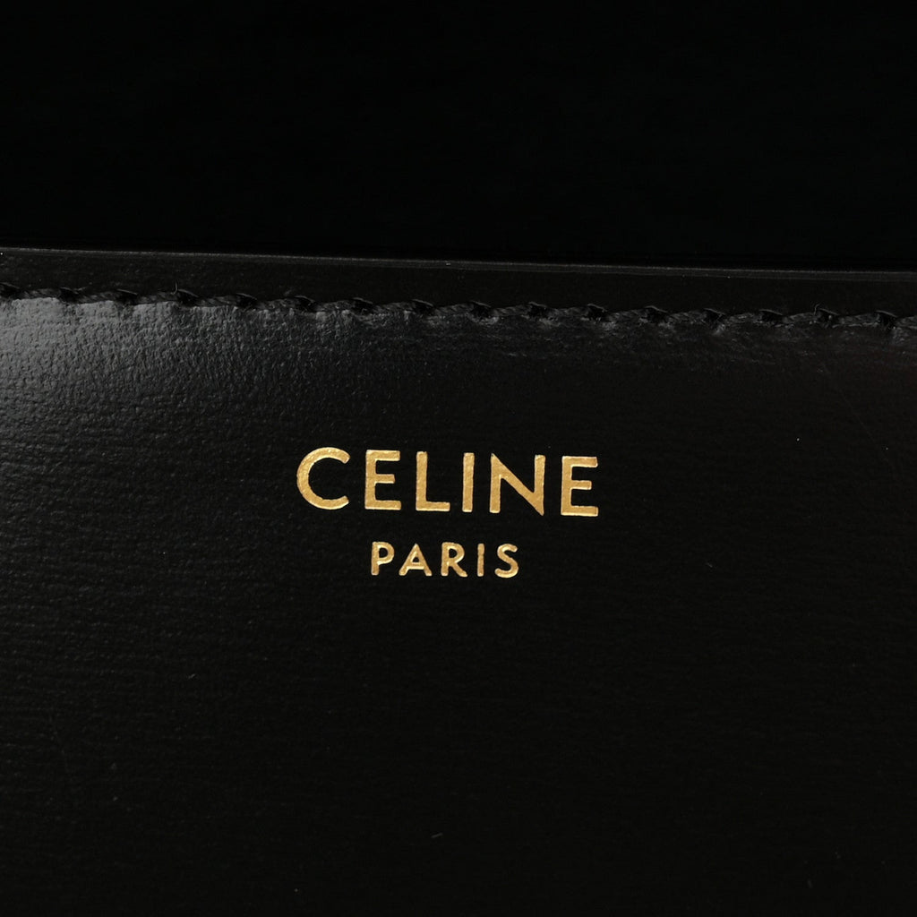 Shiny Calfskin Triomphe Shoulder Bag Black