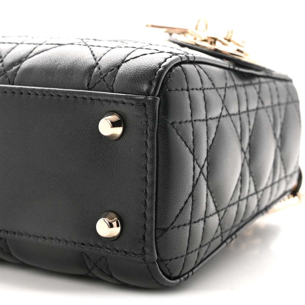 Lambskin Cannage Mini Lady Dior Black