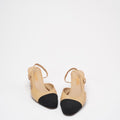 Chanel Beige/Black Grosgrain Cap Toe CC Pumps 39 ½