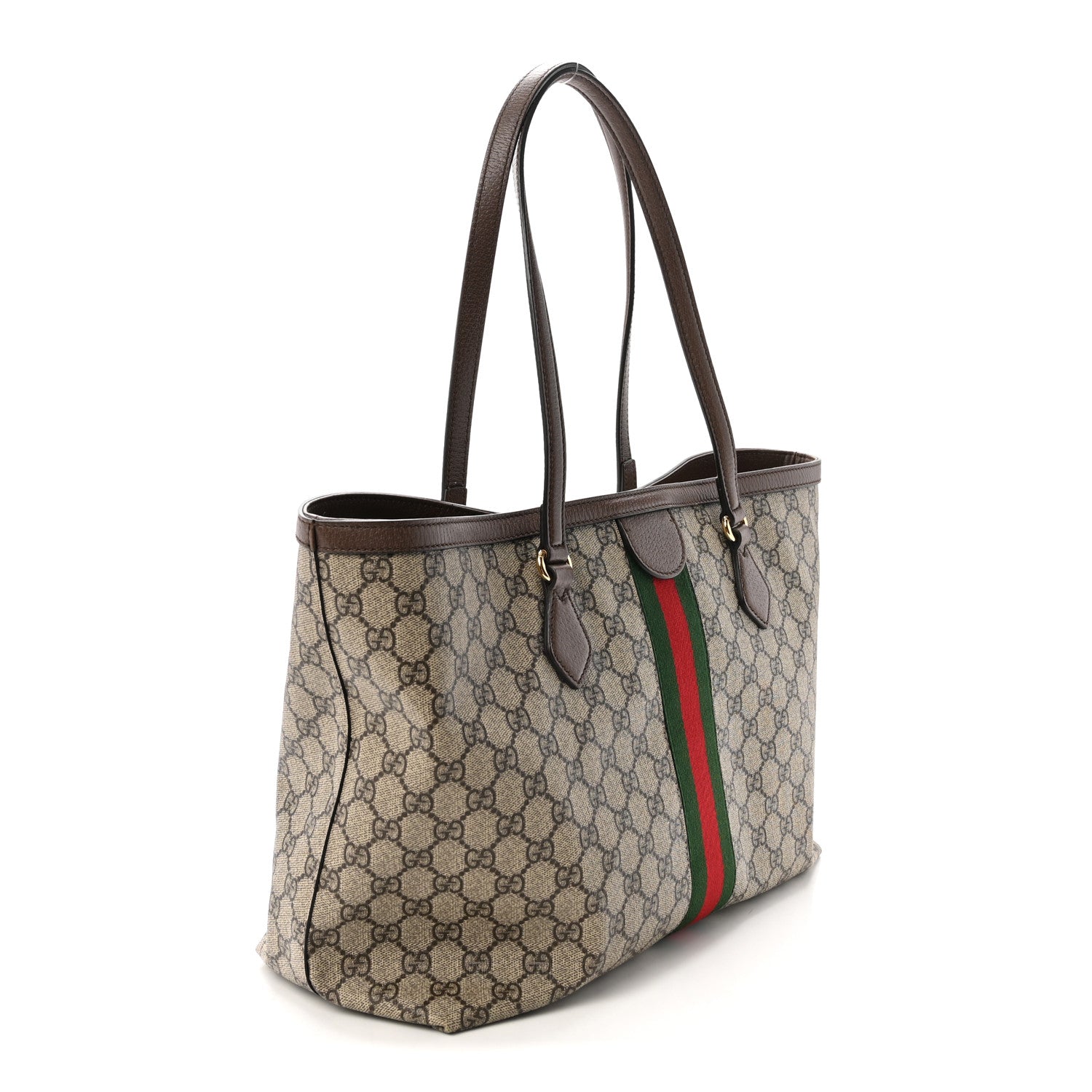 GG Supreme Monogram Medium Ophidia Shopping Tote Brown