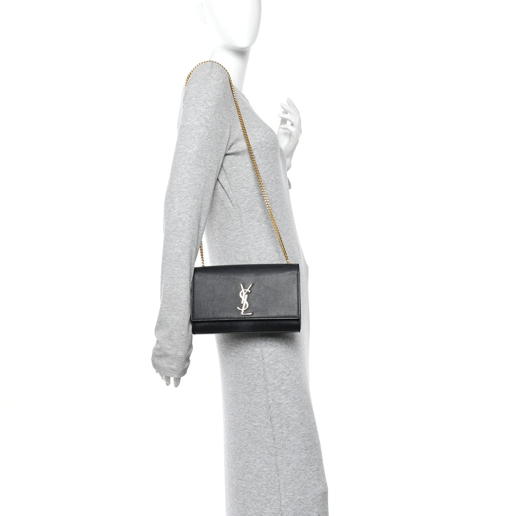 Grain De Poudre Medium Classic Monogram Kate Satchel Black