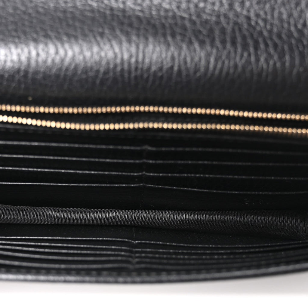 Dollar Calfskin Interlocking G Chain Wallet Black