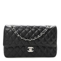 Caviar Quilted Medium Double Flap Black