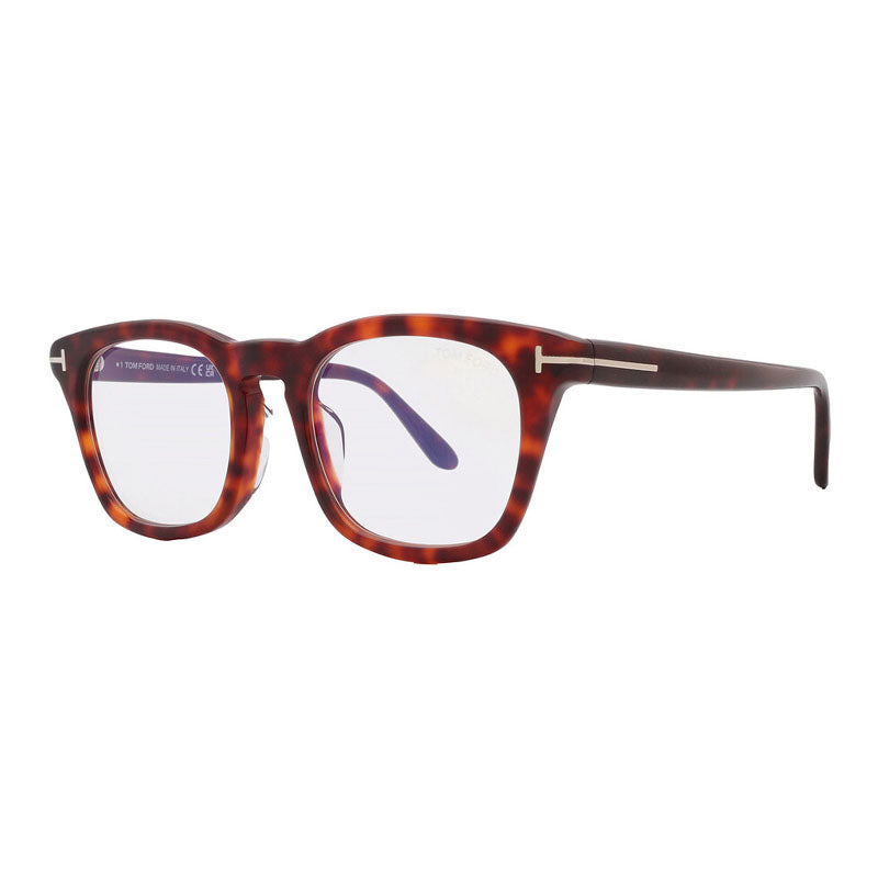 Tom Ford Eyeglasses Square Full Rim, Shiny Black Frame and Clear Blue Light Block Lenses Lens FT5870-F-B001