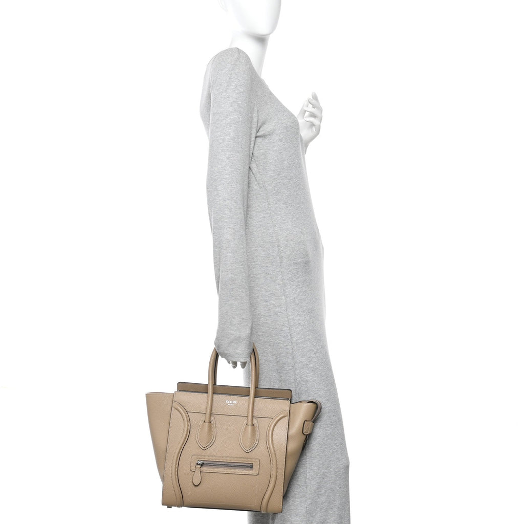 Drummed Calfskin Micro Luggage Dune