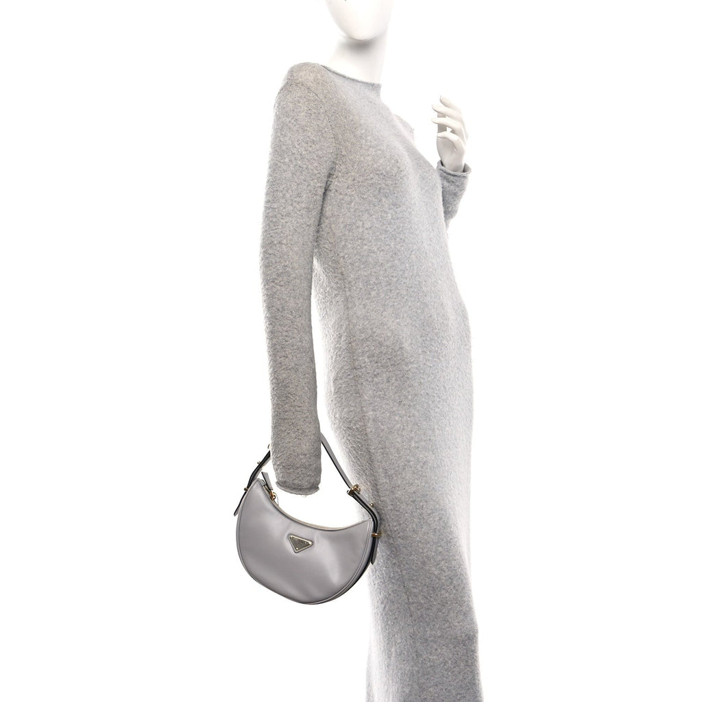 Soft Calfskin Arque Shoulder Bag Ardesia