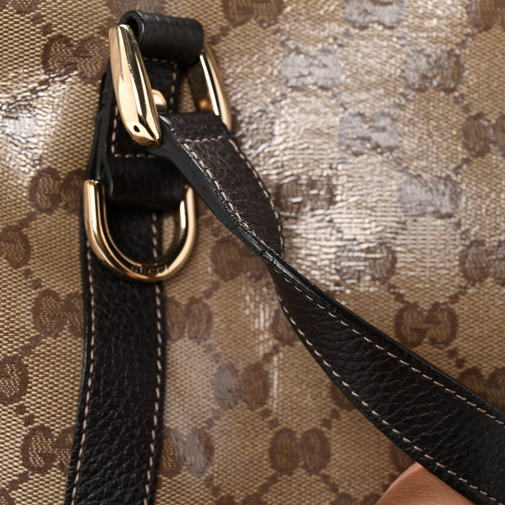 Crystal Monogram Medium Abbey Tote Brown