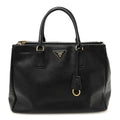 Saffiano Large Galleria Double Zip Tote Black