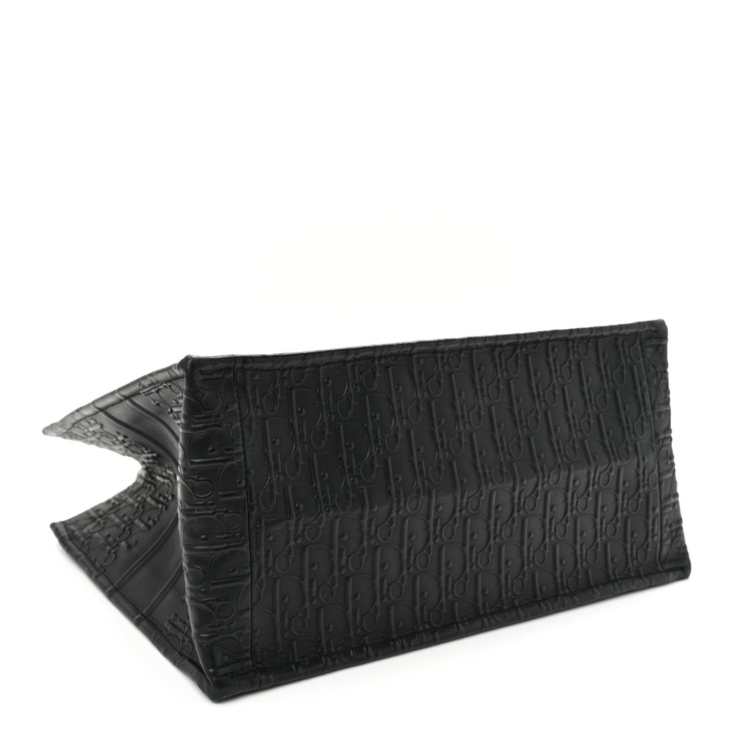 Oblique Calfskin Embossed Medium Book Tote Black