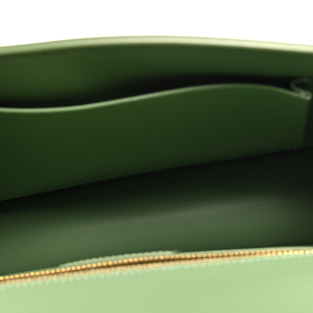 Smooth Calfskin 30 Montaigne Flap Bag Mint Green