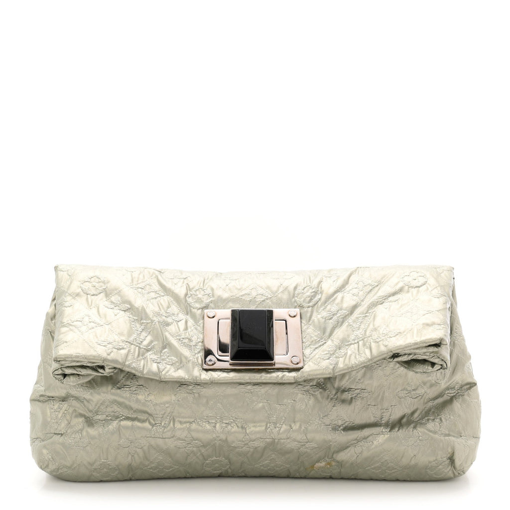 Jacquard Quilted Monogram Altair Clutch Argent