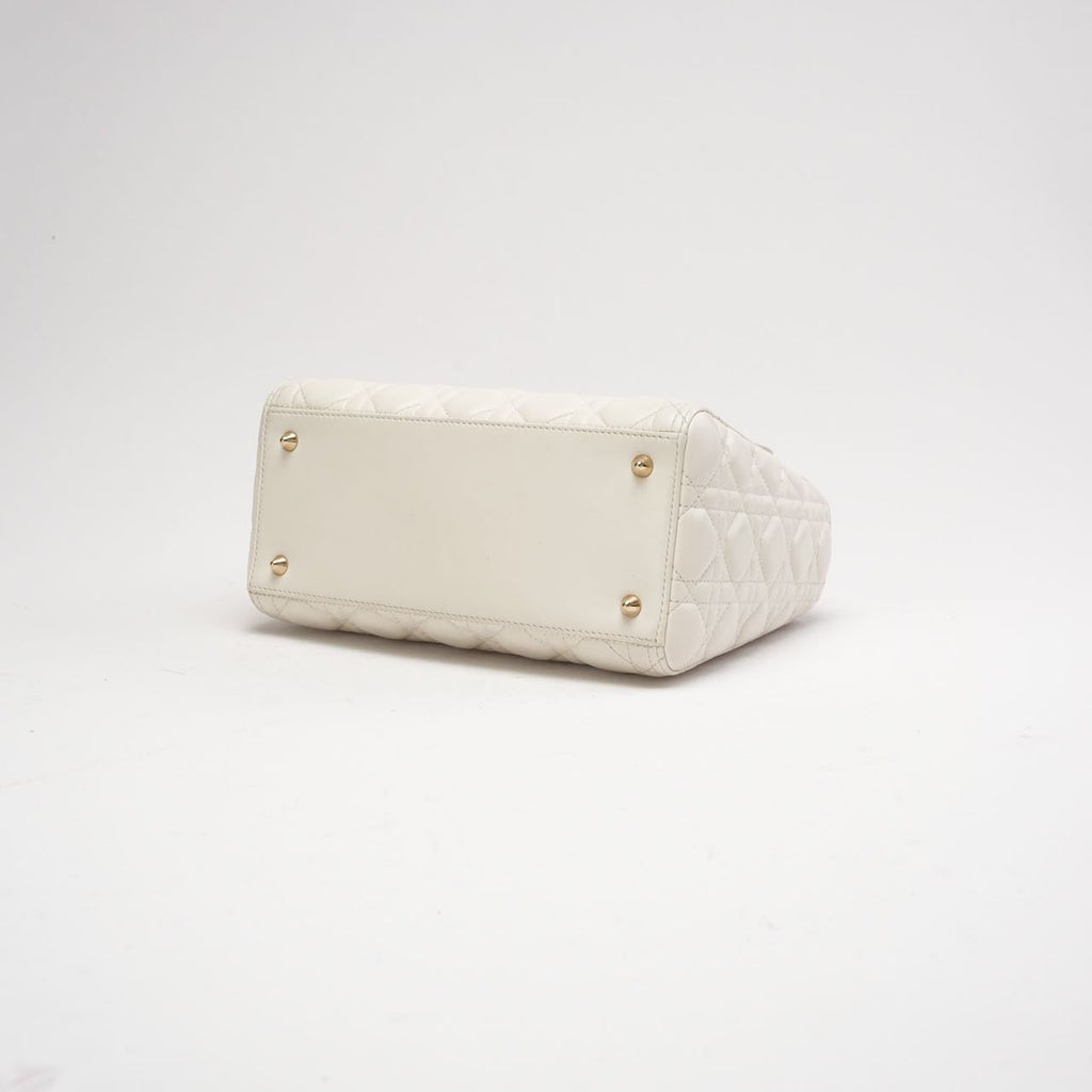 Dior Lady Dior Medium Bag White Lambskin (2019)