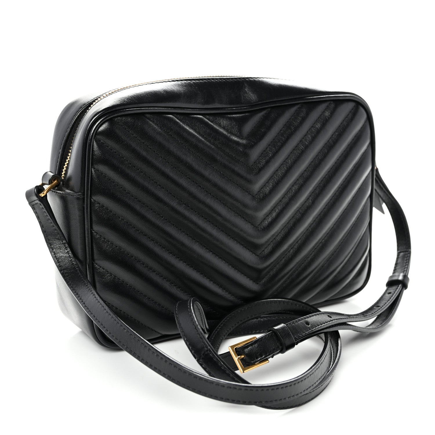 Calfskin Matelasse Monogram Lou Camera Bag Black